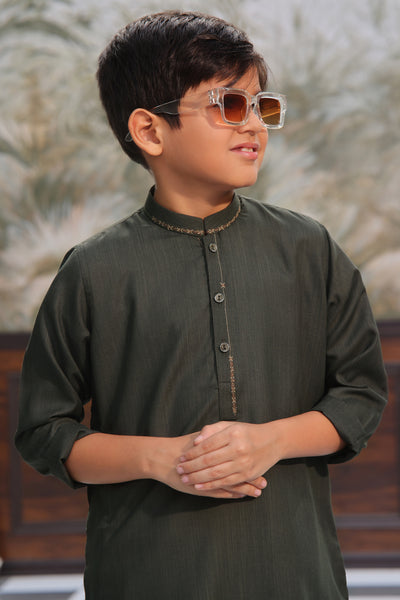 Green Self Kids Kurta Shalwar