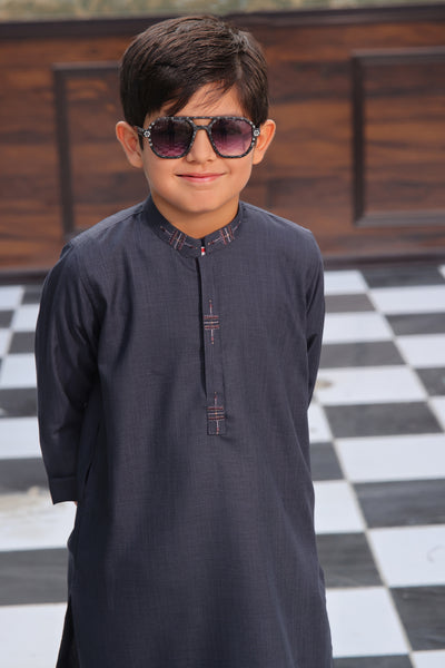 Greyish Blue Kids Kurta Shalwar