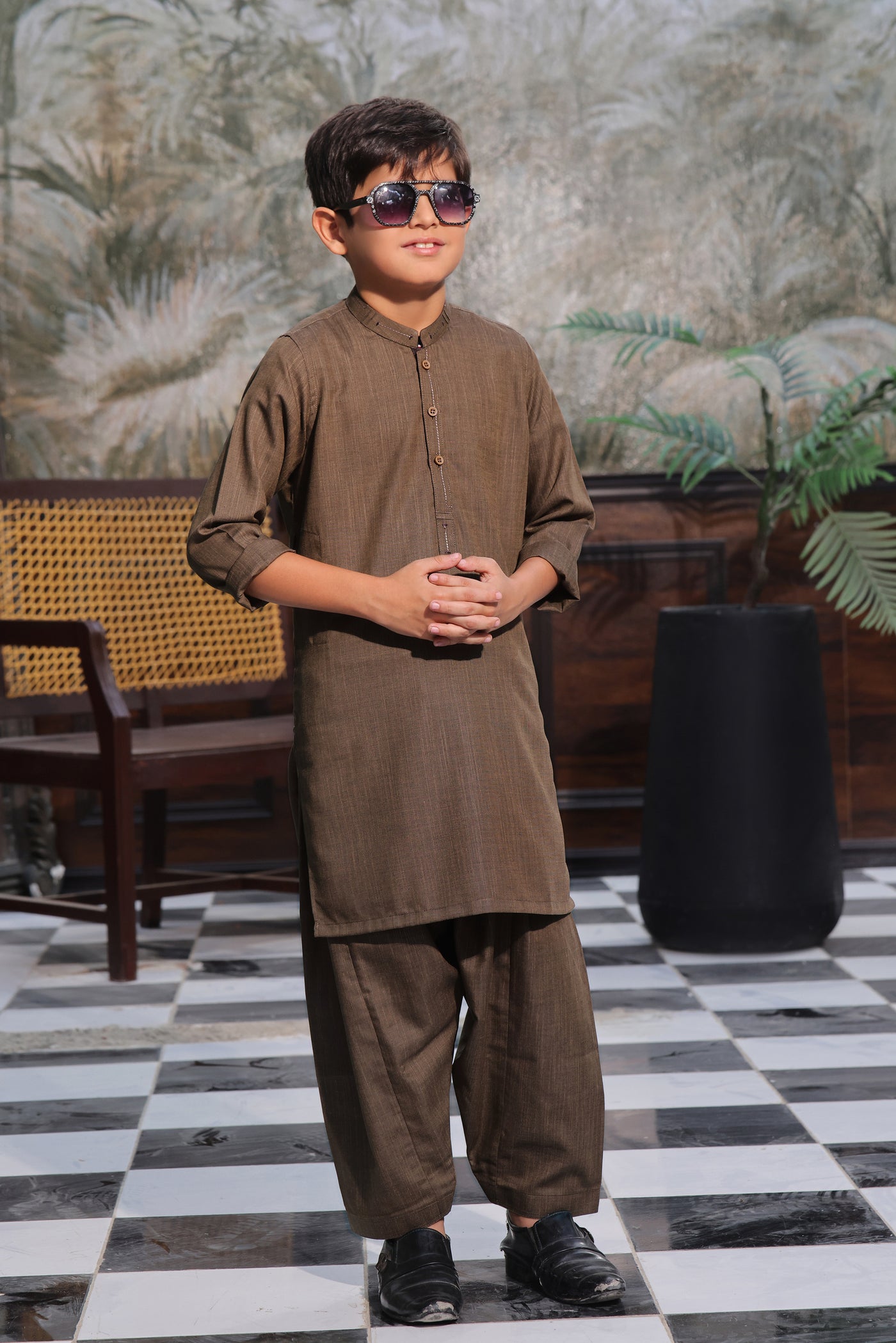 Camel Kids Kurta Shalwar