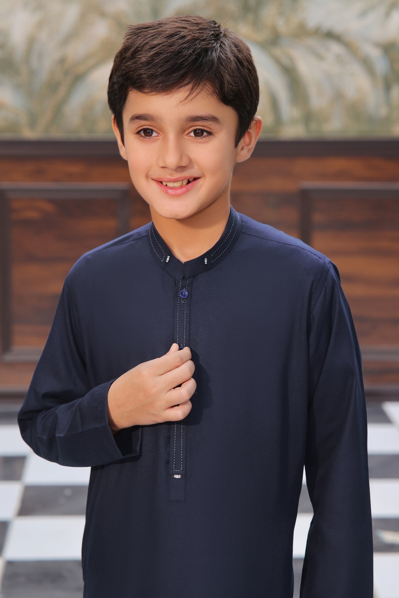 Navy Kids Kurta Shalwar