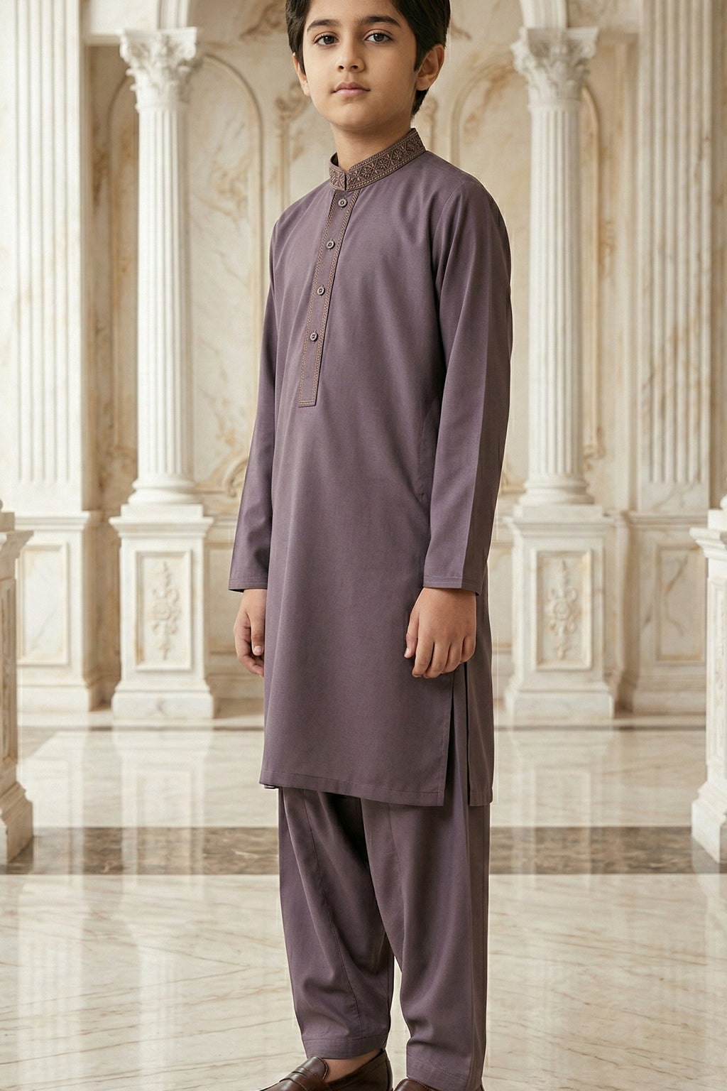 Maroon Emb Kids K-S | KDS-39