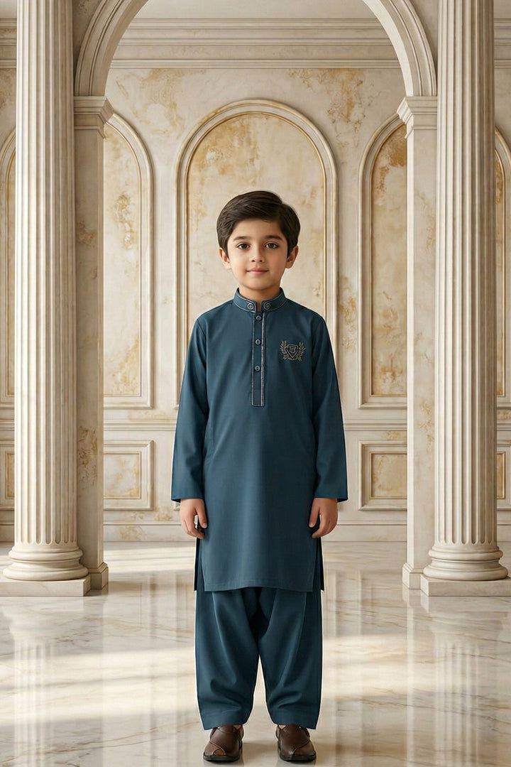 Greyish Blue Emb Kids | KDS-40