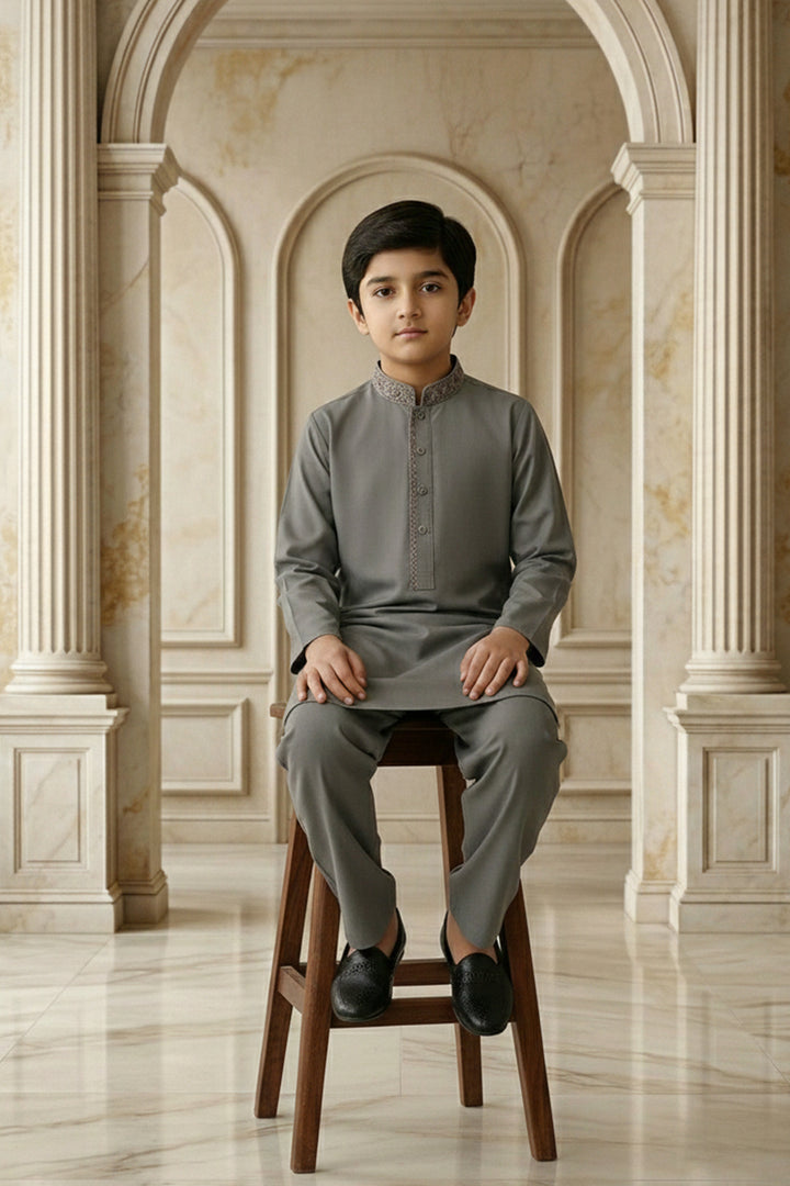 Greenish Grey Emb Kids | KDS-44