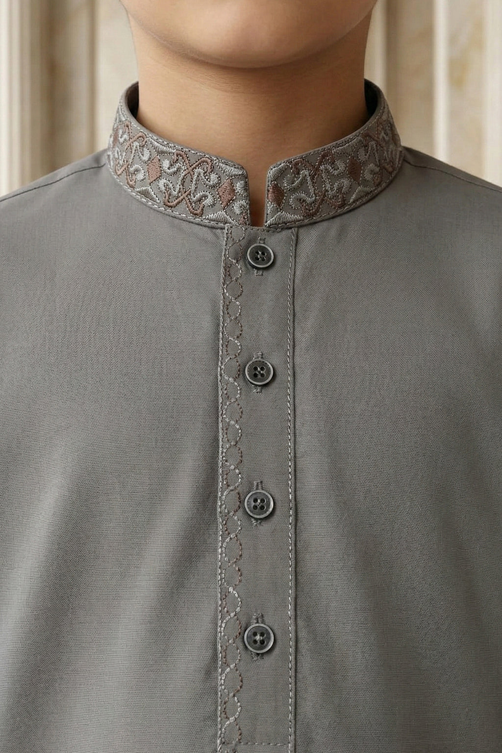 Greenish Grey Emb Kids | KDS-44