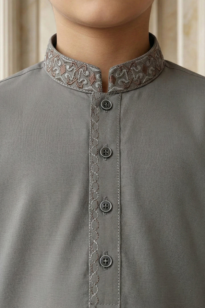 Greenish Grey Emb Kids | KDS-44