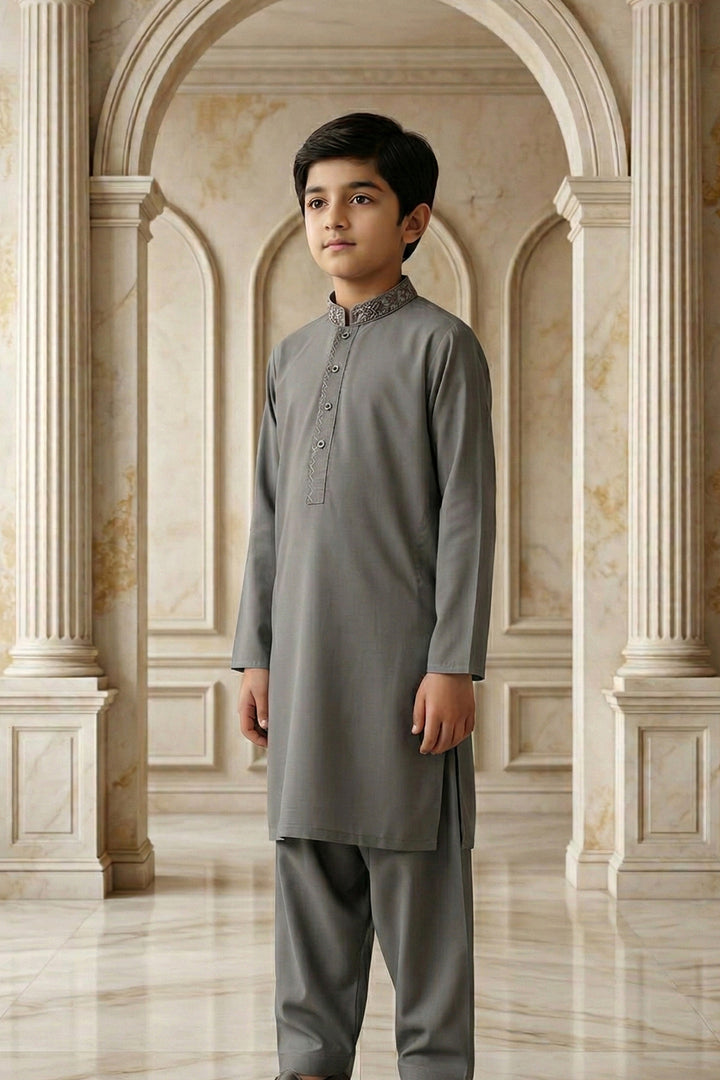 Greenish Grey Emb Kids | KDS-44