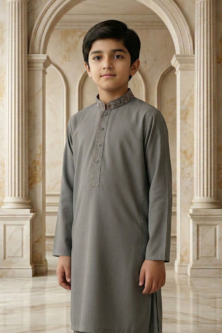 Greenish Grey Emb Kids | KDS-44