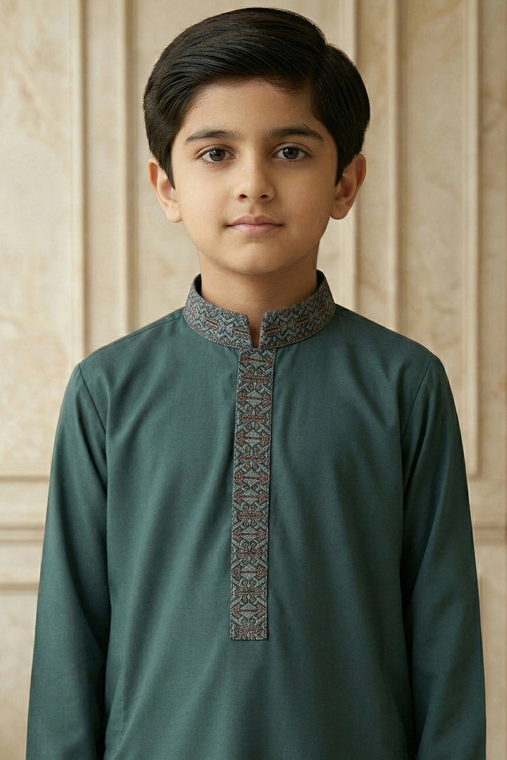 Bottle Green Emb Kids K-S | KDS-47