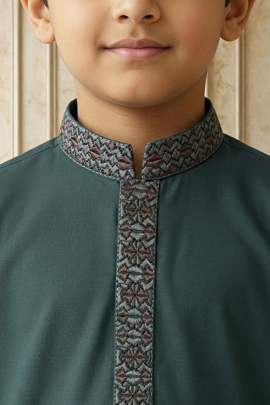 Bottle Green Emb Kids K-S | KDS-47