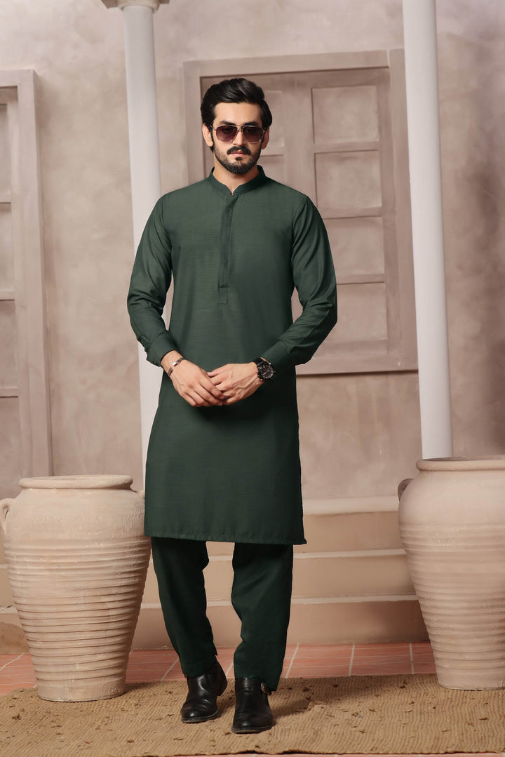Green Self Kurta Pajama | ADKP-017 - Al-Deebaj