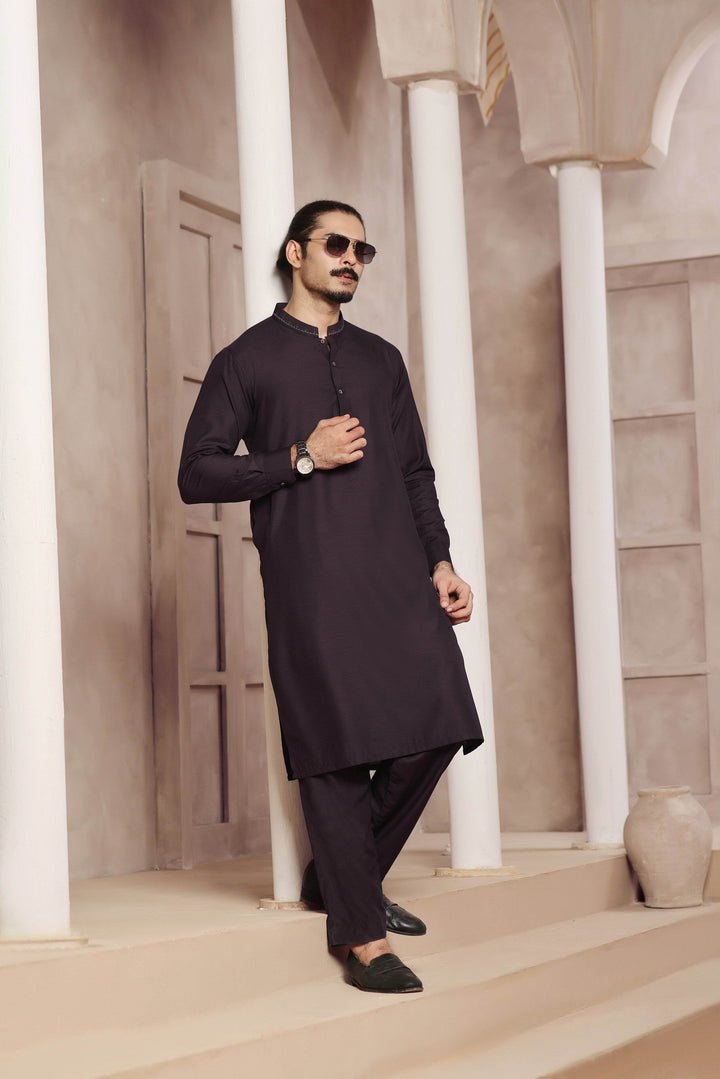 Purple Self Kurta Pajama | ADKP-018 - Al-Deebaj
