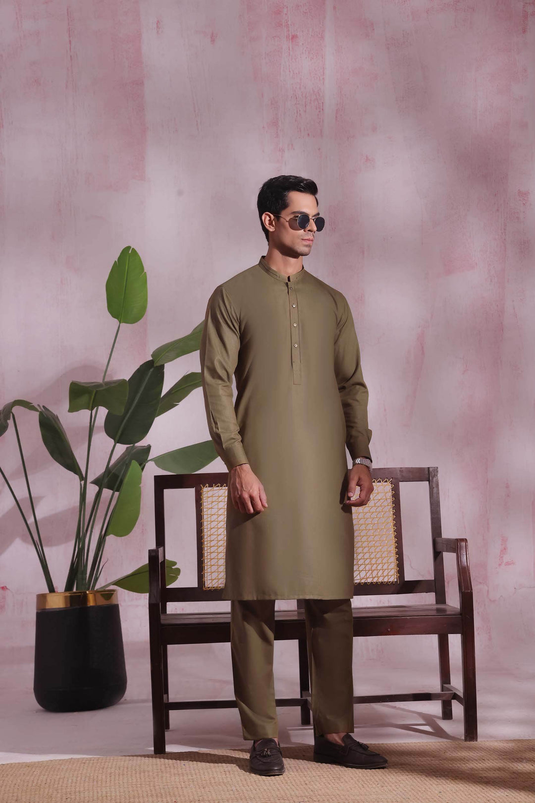 Golden Brown Kurta Pajama | KP-027 - Al-Deebaj