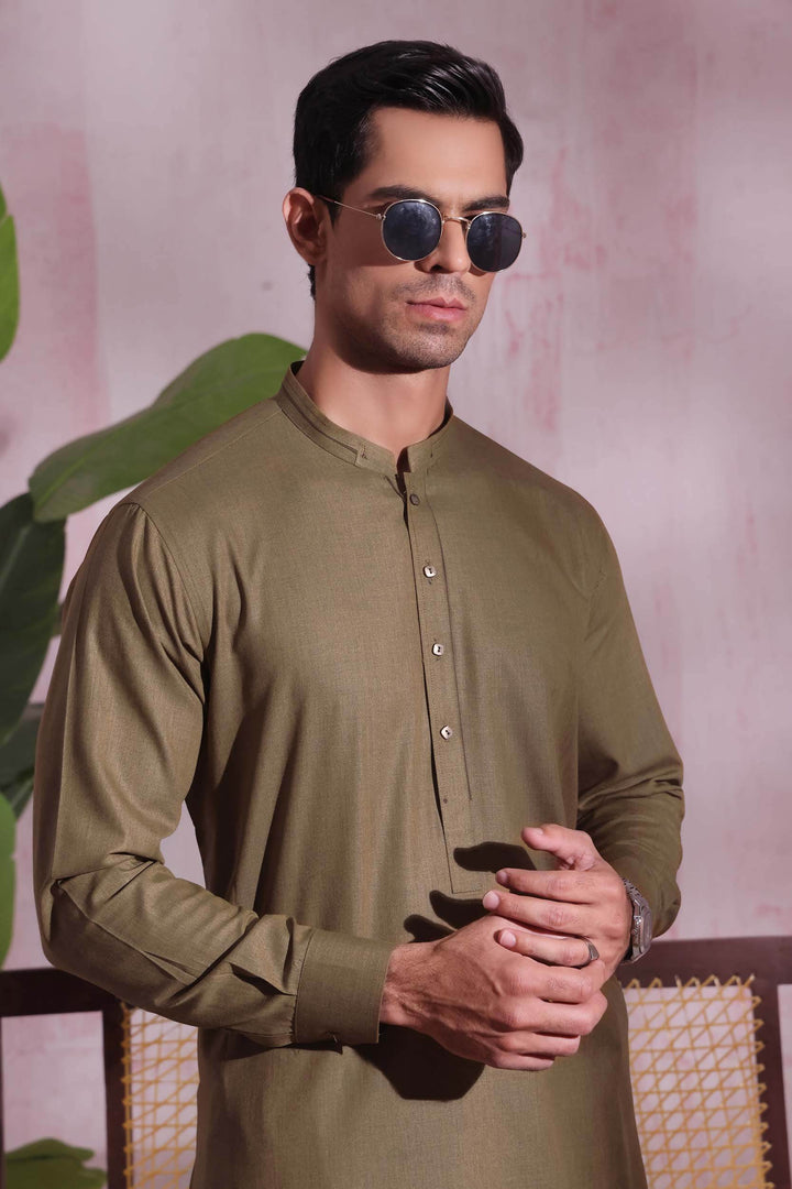 Golden Brown Kurta Pajama | KP-027 - Al-Deebaj