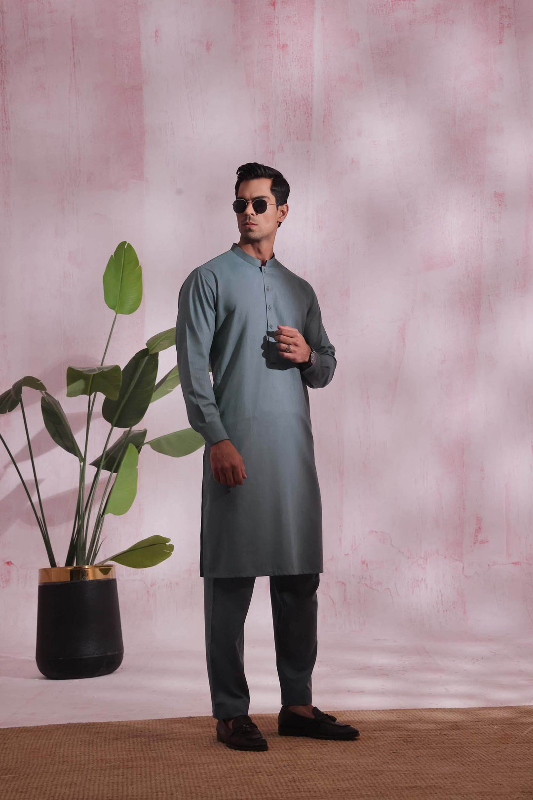 Sky Grey Kurta Pajama | KP-028 - Al-Deebaj