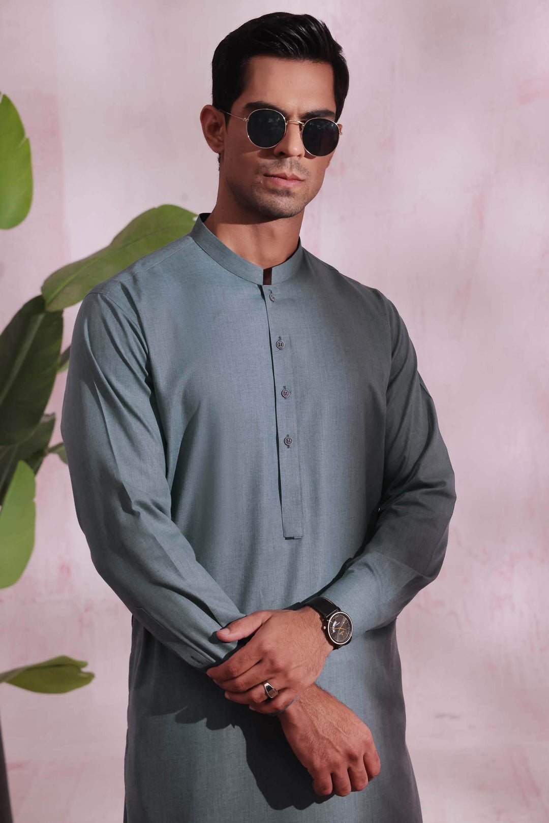 Sky Grey Kurta Pajama | KP-028 - Al-Deebaj