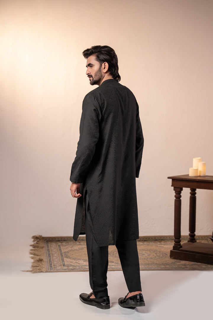Formal Black Kurta Pajama | KP-47