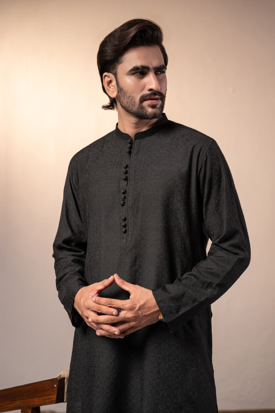 Formal Black Kurta Pajama | KP-47