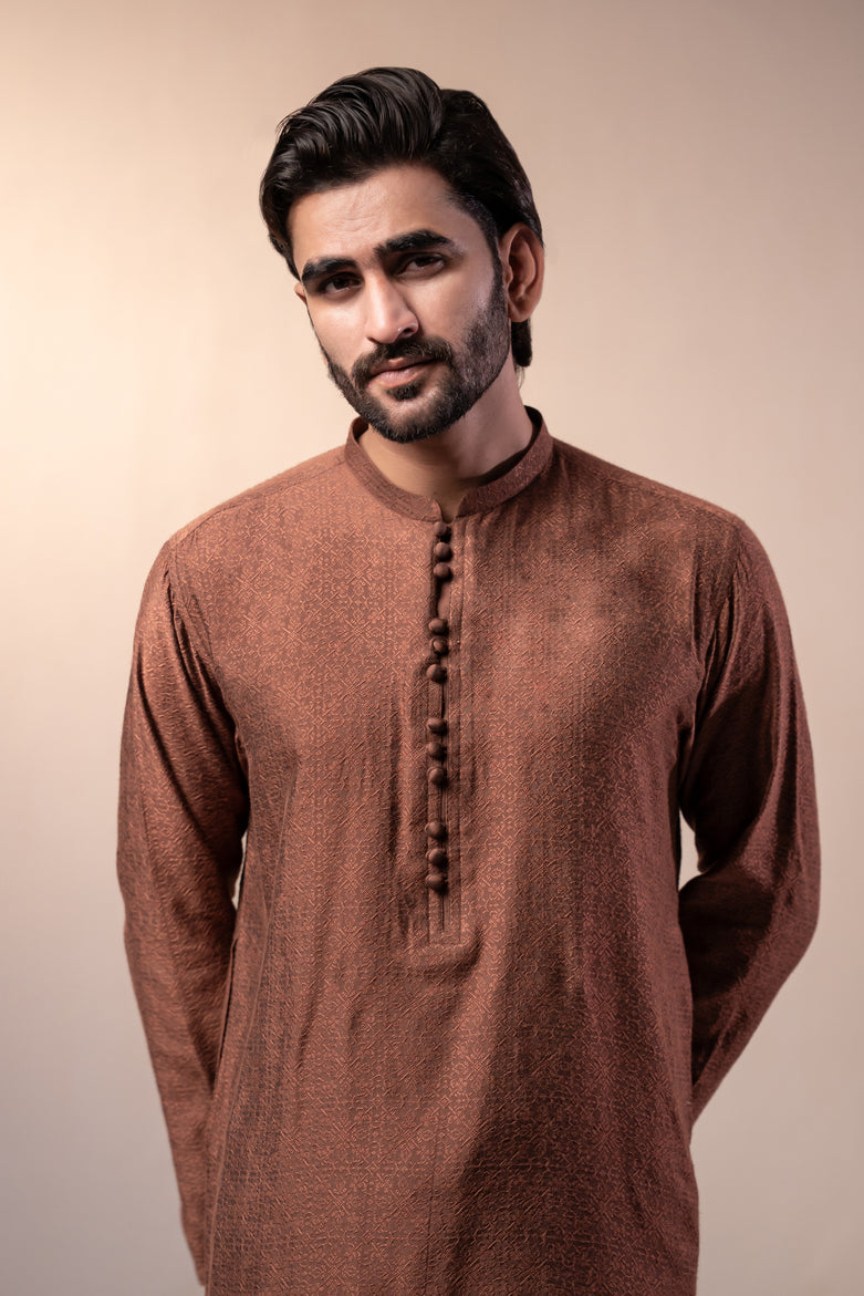 Rust Formal Kurta Pajama | KP-48