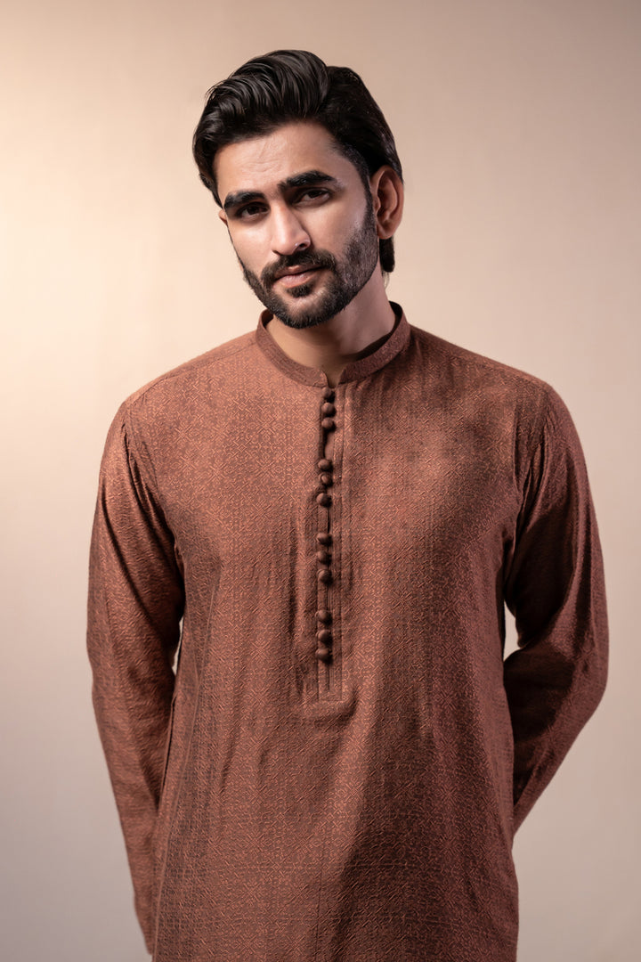 Rust Formal Kurta Pajama | KP-48