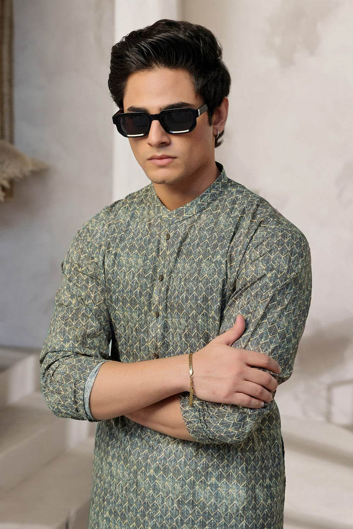 Sage Grey Kurta | ADKR-026 - Al-Deebaj