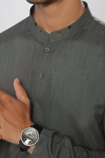 Green Self Kurta | ADKR-021