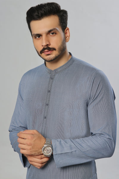 Light Grey Self Kurta | ADKR-022