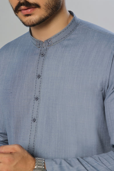 Light Grey Self Kurta | ADKR-022