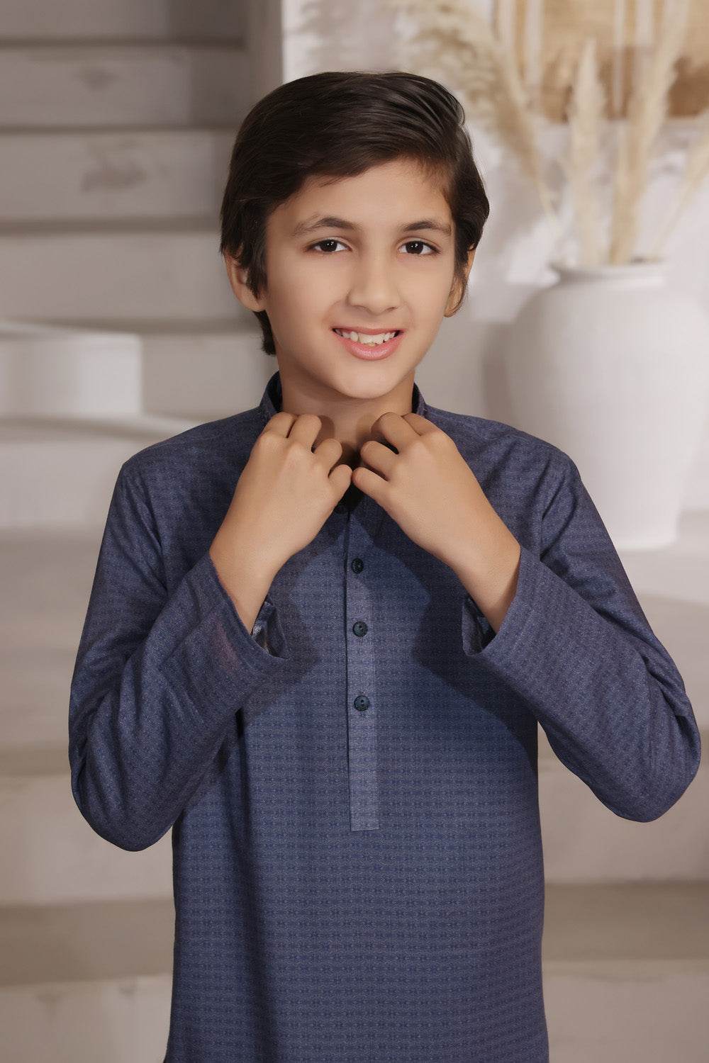 Blue Printed Kids Kurta | KRS-019 - Al-Deebaj