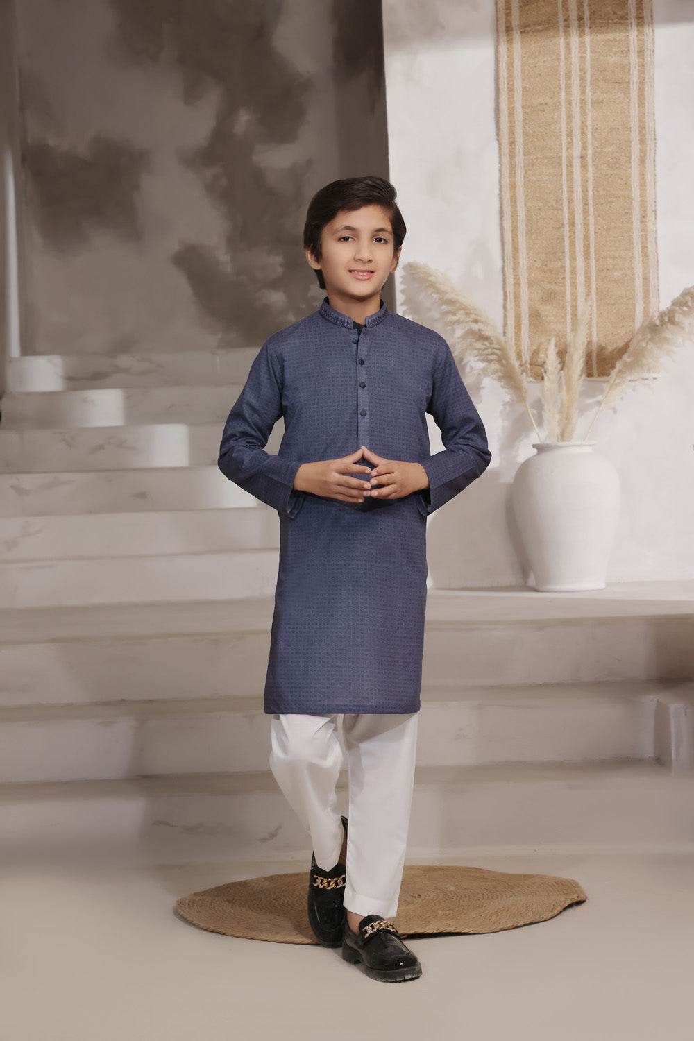 Blue Printed Kids Kurta | KRS-019 - Al-Deebaj