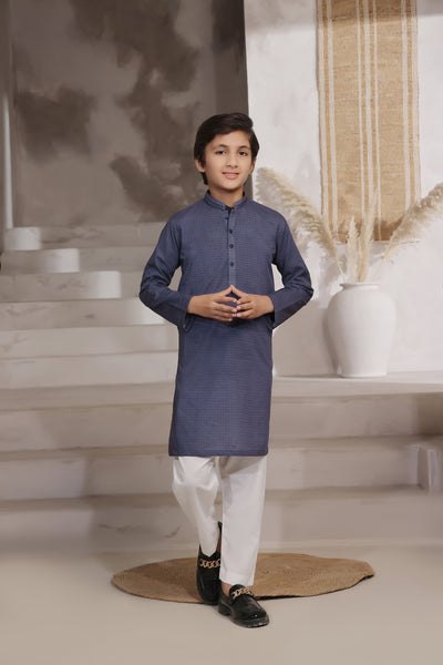 Blue Printed Kids Kurta | KRS-019