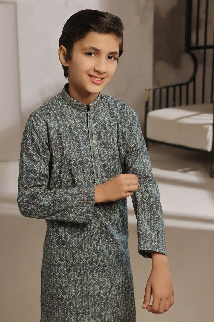 Sage Grey Kids Kurta | KRS-020 - Al-Deebaj