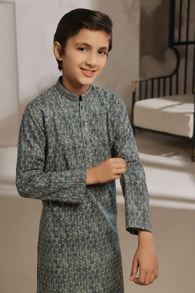 Sage Grey Kids Kurta | KRS-020