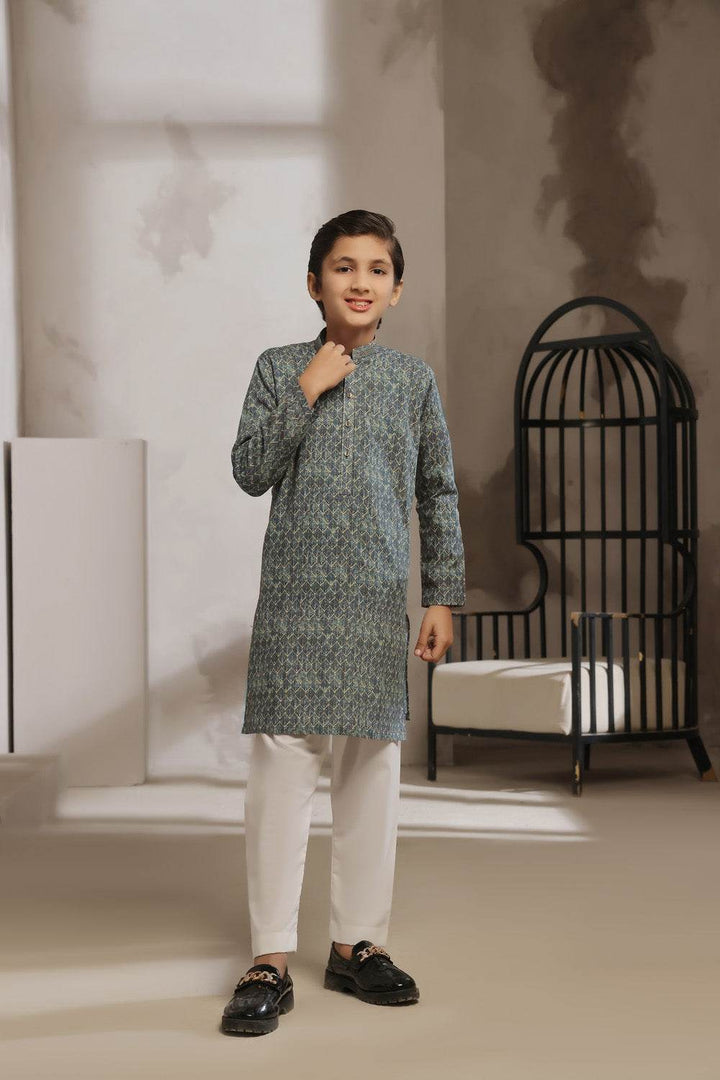 Sage Grey Kids Kurta | KRS-020 - Al-Deebaj