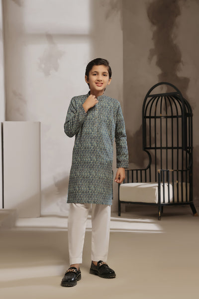 Sage Grey Kids Kurta | KRS-020