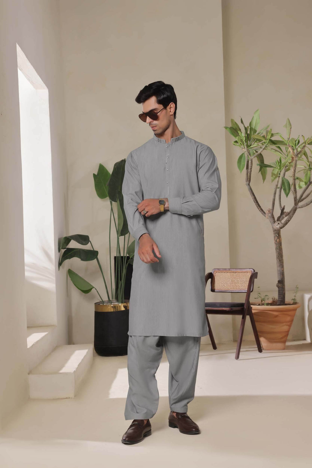 Light Grey Emb K-S | KS-164 - Al-Deebaj