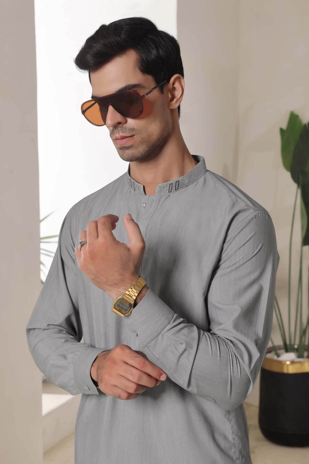 Light Grey Emb K-S | KS-164 - Al-Deebaj