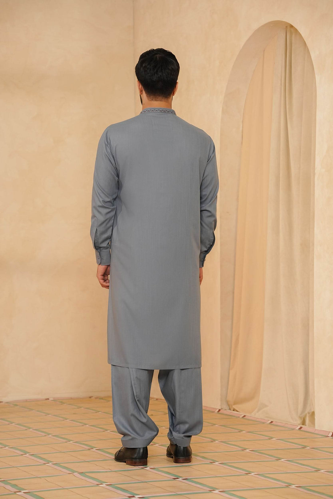Grey Design Kurta Shalwar | KS-176 - Al-Deebaj