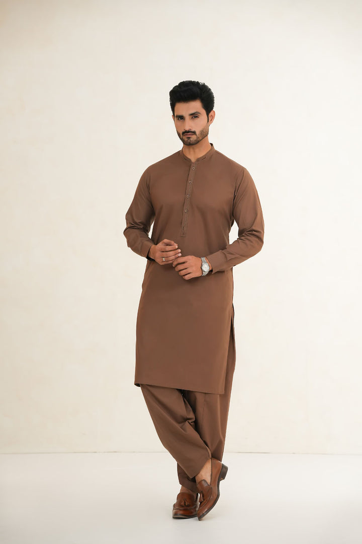 Brown Design Kurta Shalwar | KS-191