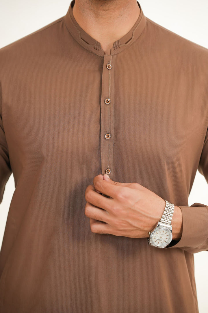 Brown Design Kurta Shalwar | KS-191