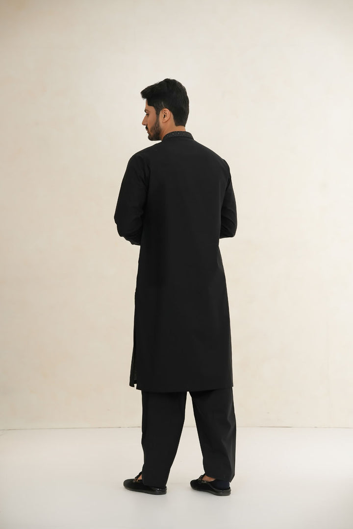 Black Emb Kurta Shalwar | KS-192