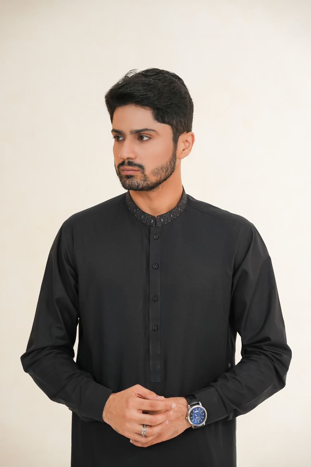 Black Emb Kurta Shalwar | KS-192