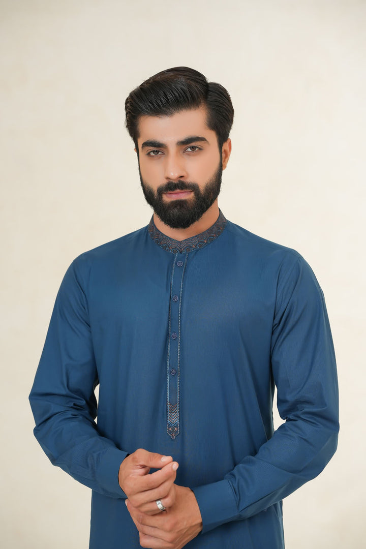 Greyish Blue Emb K-S | KS-193