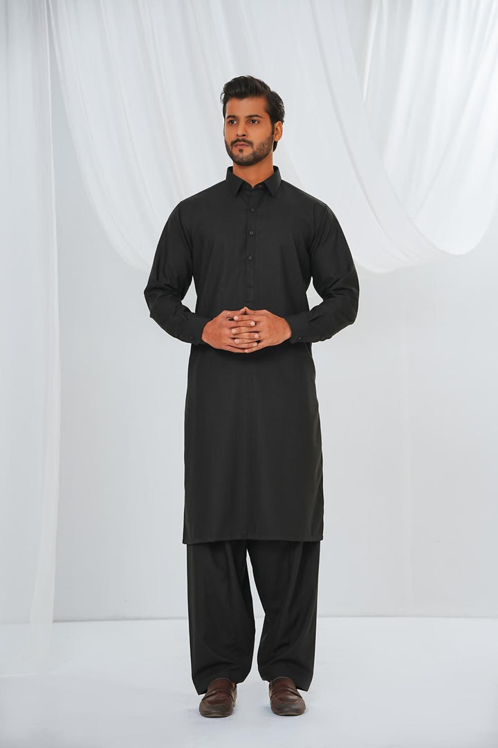 Black Plain Kurta Shalwar | KS-210