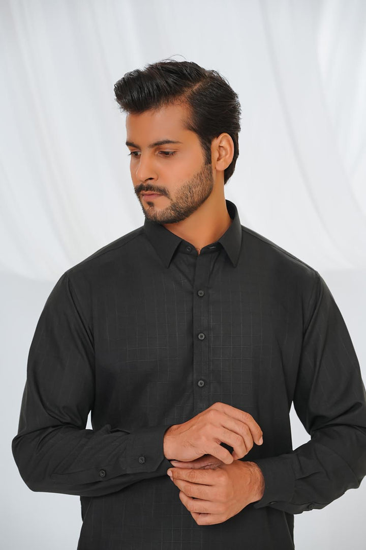 Black Plain Kurta Shalwar | KS-210