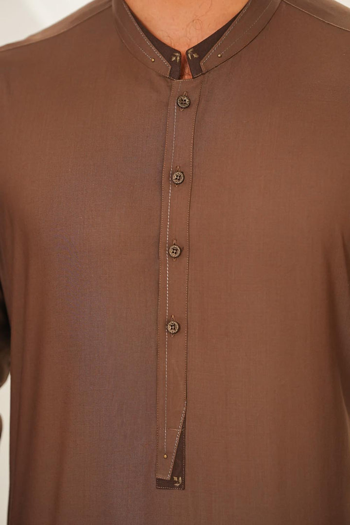 Brown Des Kurta Shalwar | KS-218