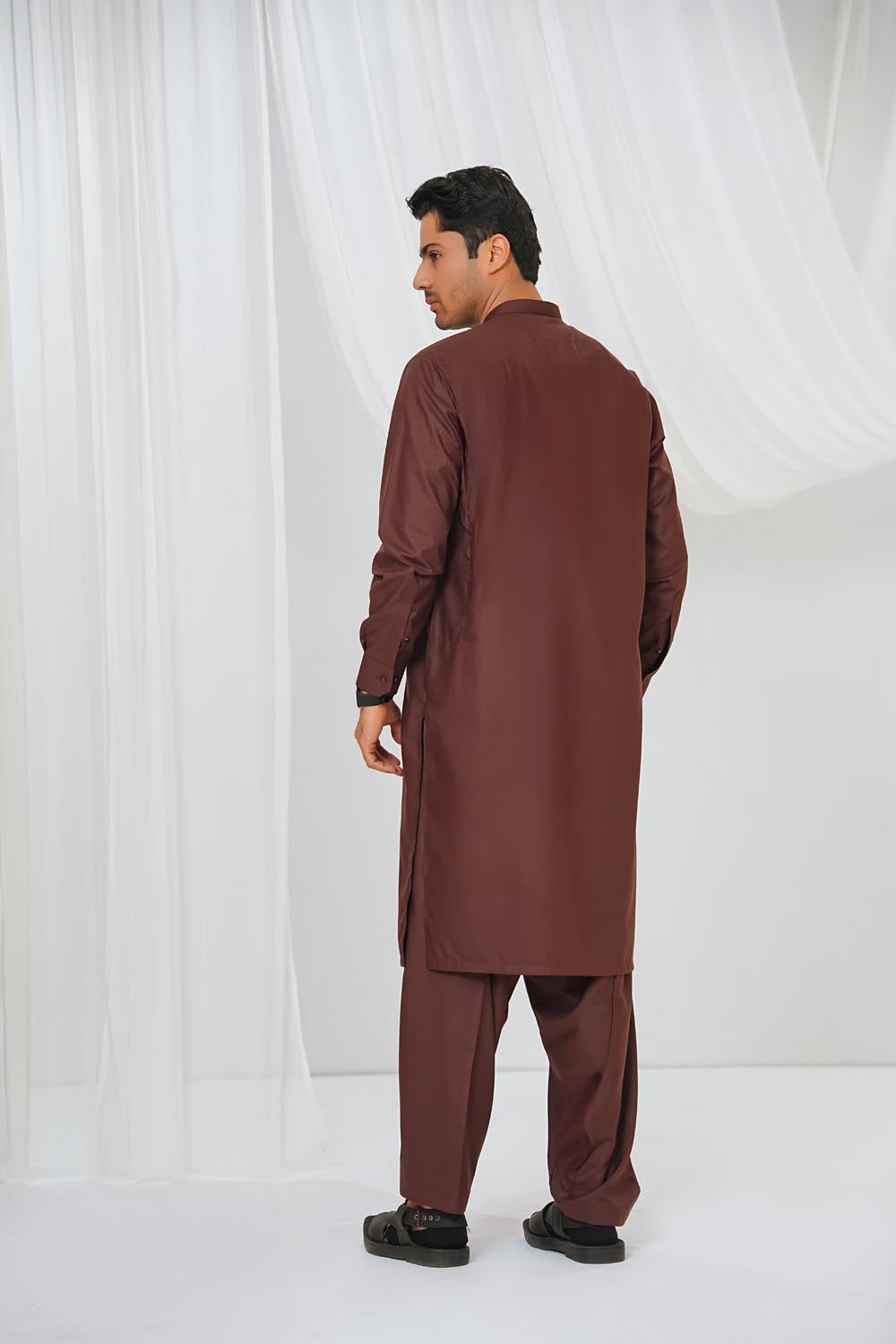 Maroon Plain Kurta Shalwar | KS-220
