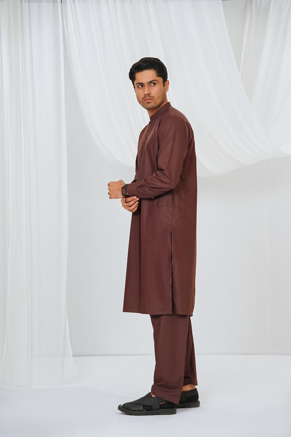 Maroon Plain Kurta Shalwar | KS-220