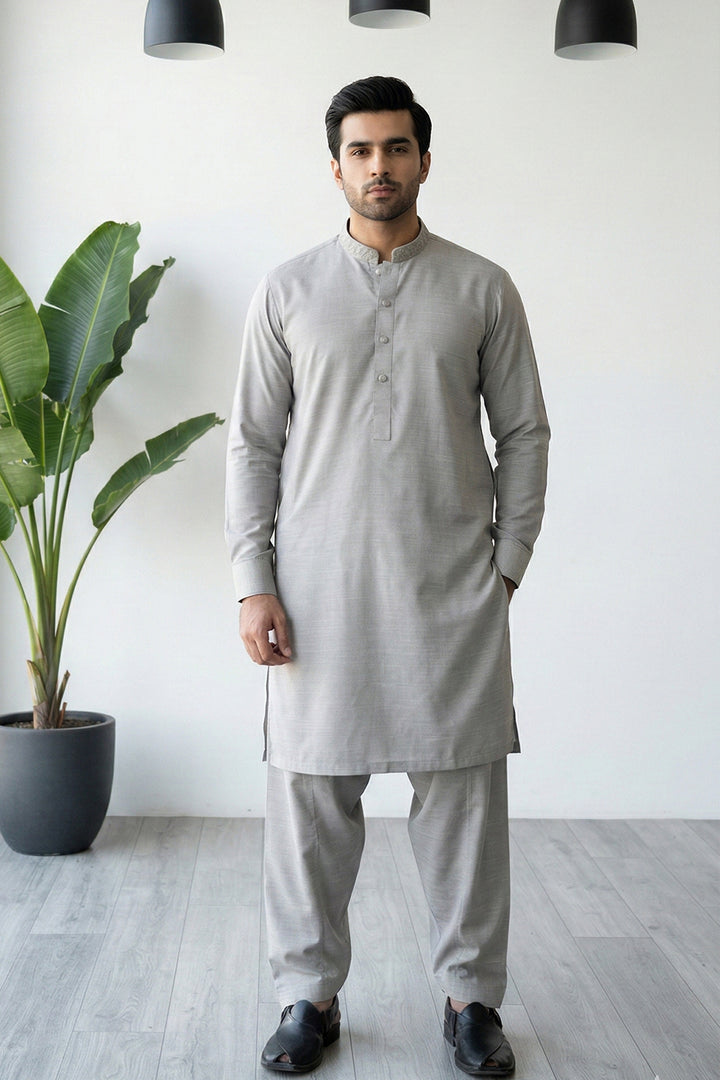 Beige Emb Kurta Shalwar | KS-225