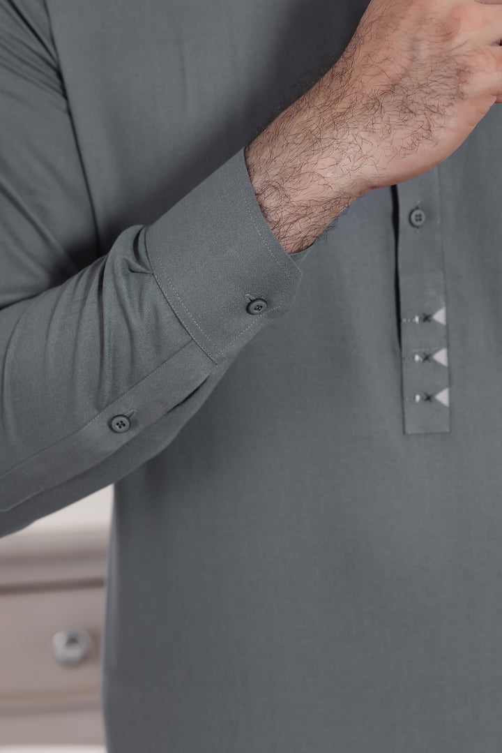 Grey Des Kurta Shalwar | KS-244