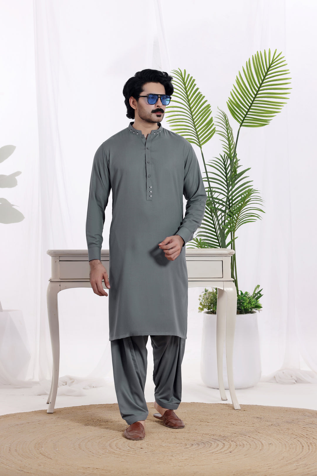 Grey Des Kurta Shalwar | KS-244